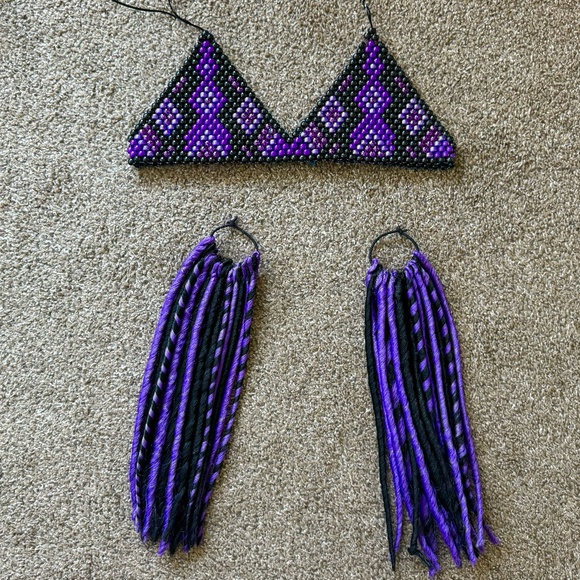 handmade by me Other - purple handmade beaded bra + dreadfalls